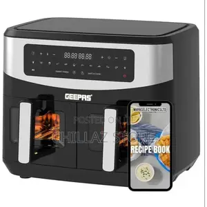Geepas 9 Litres Dual Basket Digital Air Fryer-