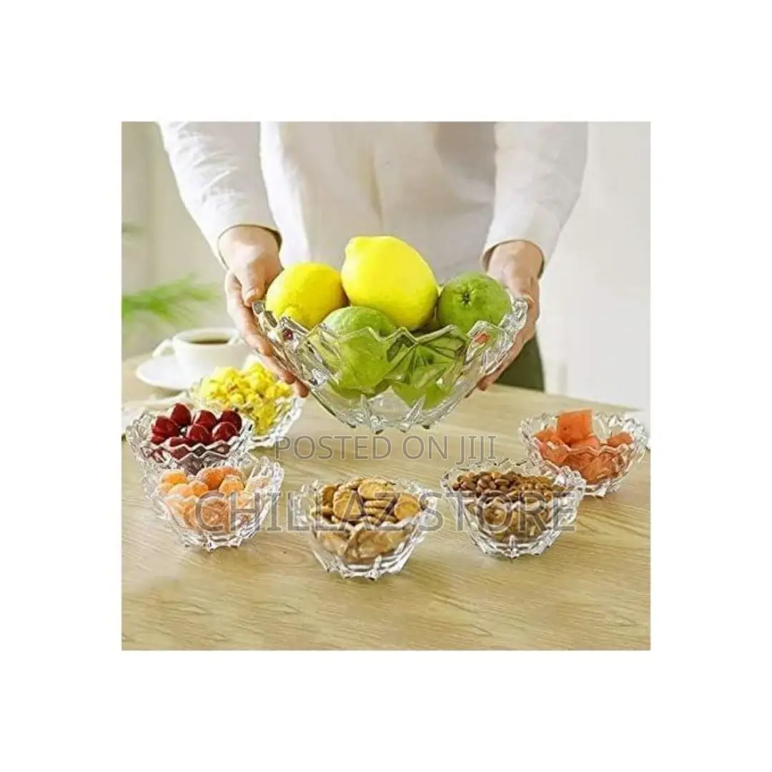 DELISOGA 7 Piece Crystal Glass Bowl Set