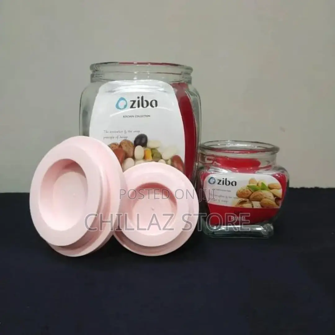 Oziba 7 PCS Glass Spice Jars Set Sugar Tea Coffee Canisters
