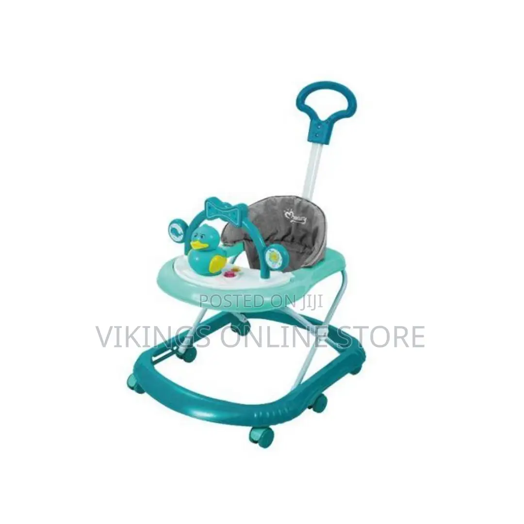 Mom Easy Baby Walker With Push Handle-Blue