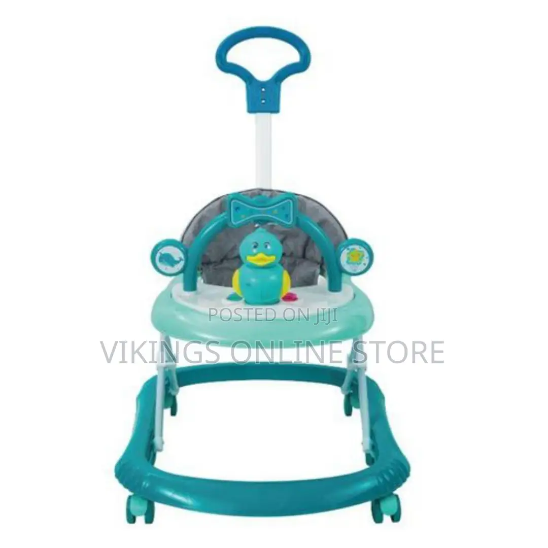 Mom Easy Baby Walker With Push Handle-Blue