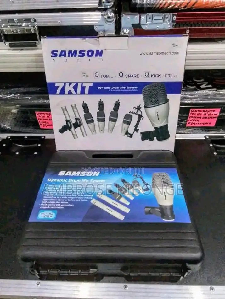 Original SAMSON AUDIO 7pieces Drum Kit Dynamic Microphones.