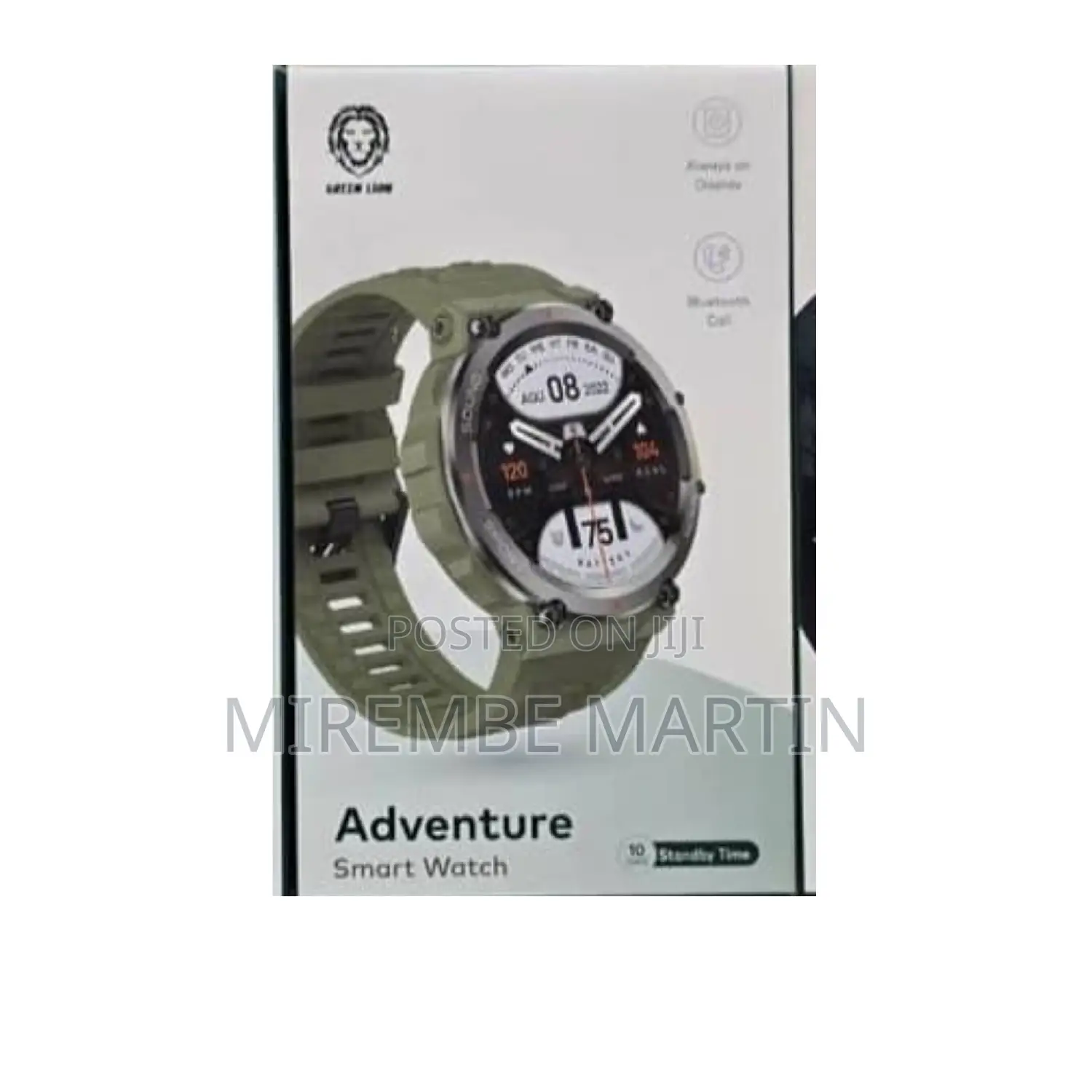 Green Lion Adventure Smart Watch With Bluetooth Calls.