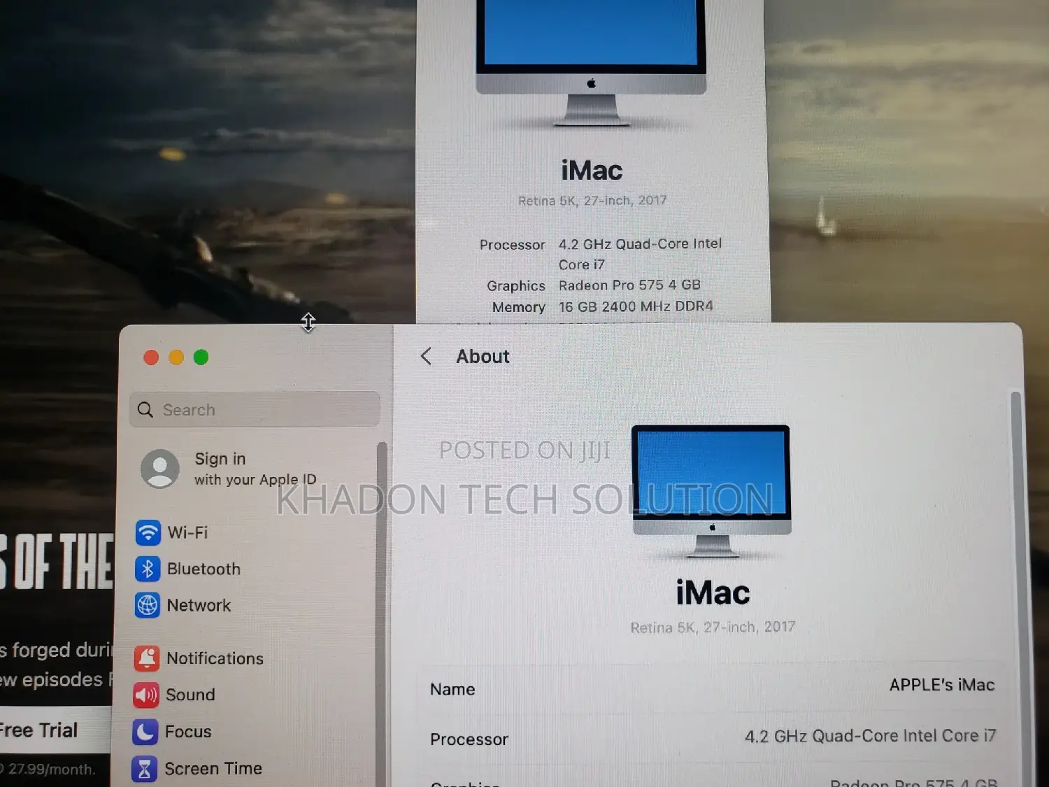 Desktop Computer Apple iMac 16GB Intel Core I7 SSD 500GB