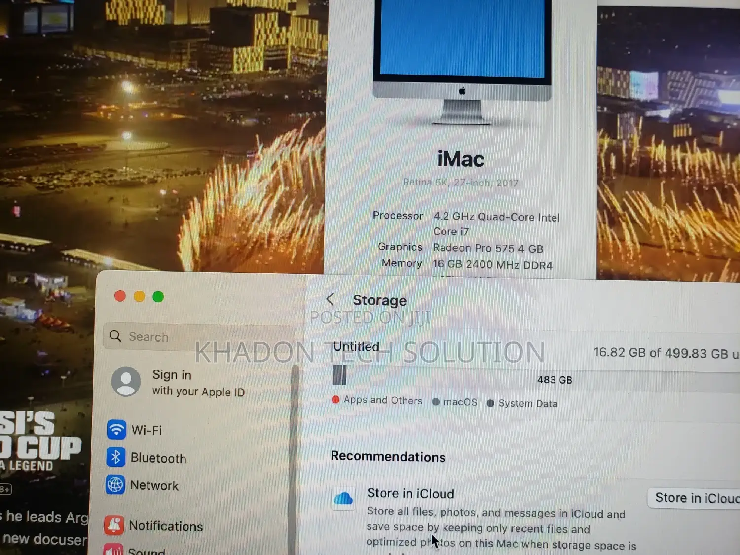 Desktop Computer Apple iMac 16GB Intel Core I7 SSD 500GB