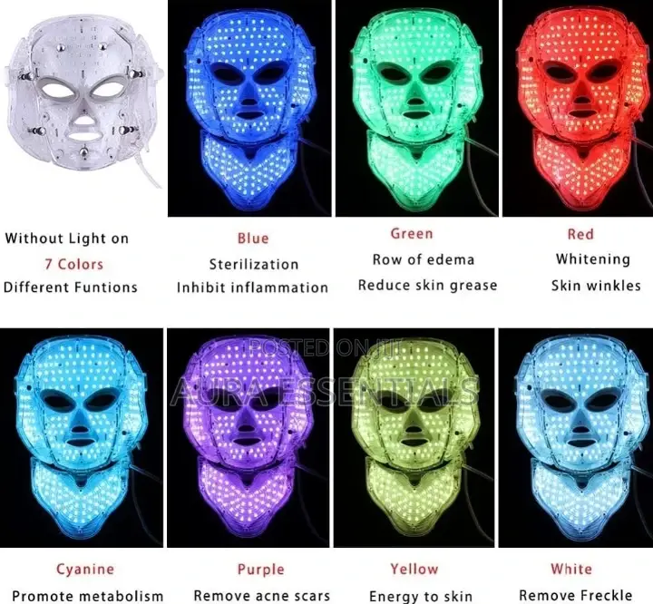 7 Colors LED Face Mask for Facial and Neck Skin Rejuvenation