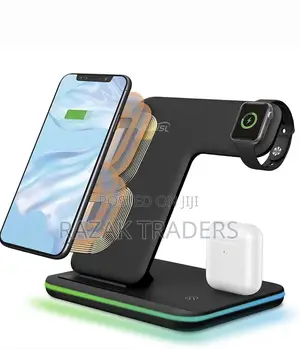 3 in 1 Wireless Charging Dock,15W Fast Wireless Charge Stand