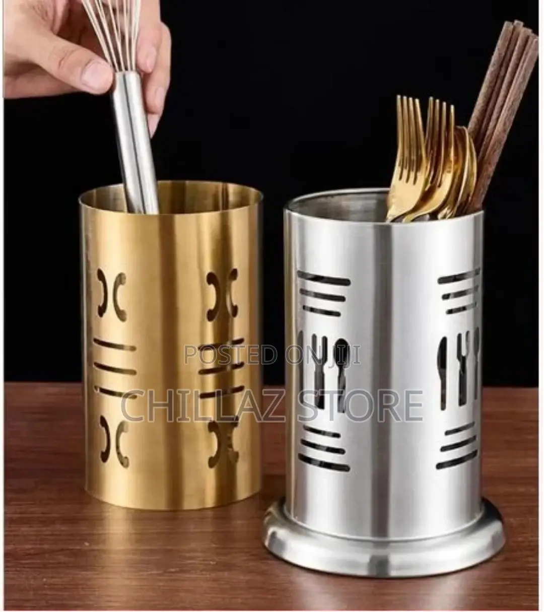 New Style Stainless Steel Golden Cutlery Holder Drainer