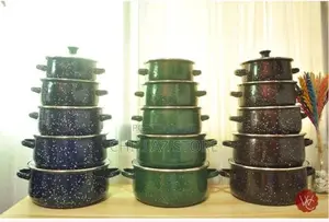 Set of 5 Enamel Casserole Sartin Cookware Pots
