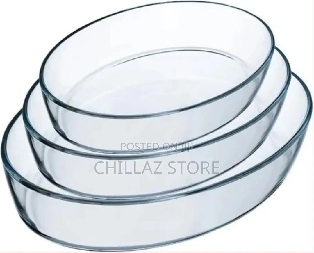 3 Pieces of Glass Baking Dishes Setcasserole Ovalbaking Bowl