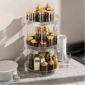 Vanity Spinning Tray 3-Tier Turntable Spice Rack