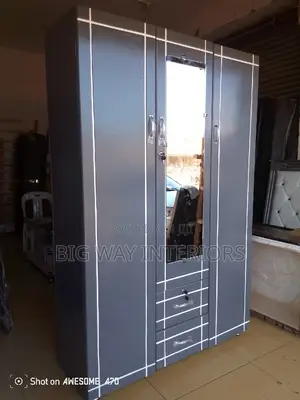 Dark Gray Wardrobe With 3 Doors