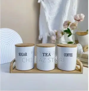 Set of 3storage Ceramic Sealed Jars for Sugar Teaand Coffee