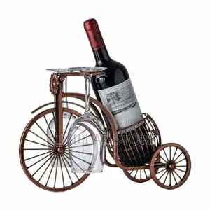 Vintage Metal Bicycle Wine Rack Holder Stand Free Standing