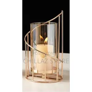 Geometric Pillar Candle Holder Decorative Candle Stand Metal