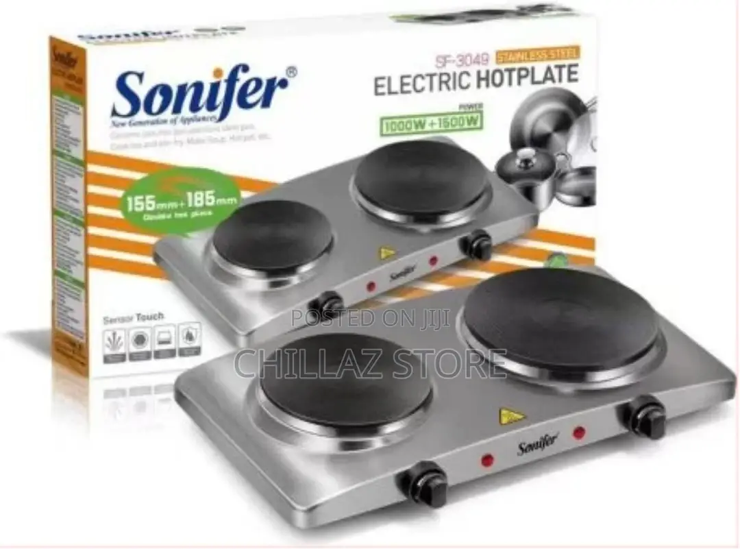 Sonifer Double Electric Hot Plate Cooking Stovecookersilver