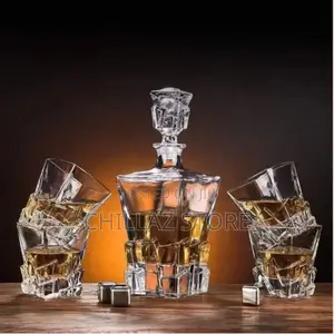 Premium Crystal Clear 7pcs Bar Set, 1 Decanter Bottle(