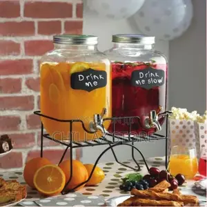 Glass Beverage Drink Twin 2 Dispensers
