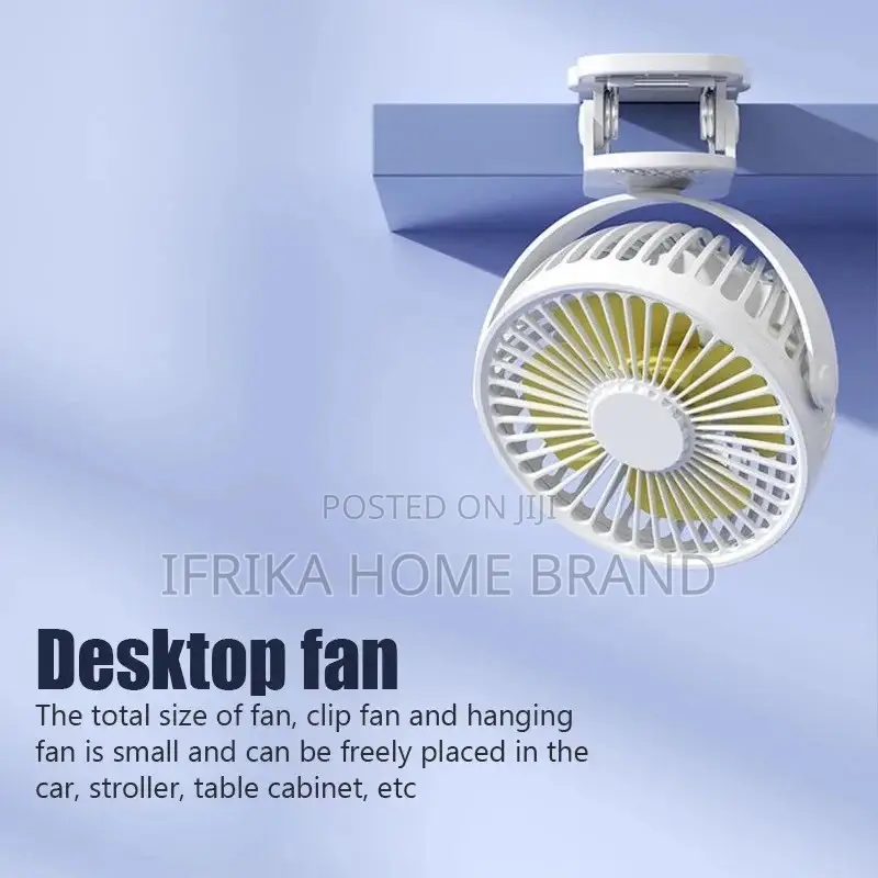 Portable Mini Hand Clip Fan USB Charging Quiet Desktop