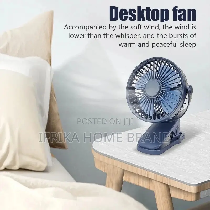 Portable Mini Hand Clip Fan USB Charging Quiet Desktop