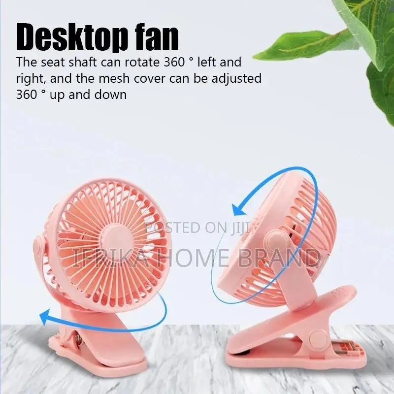 Portable Mini Hand Clip Fan USB Charging Quiet Desktop