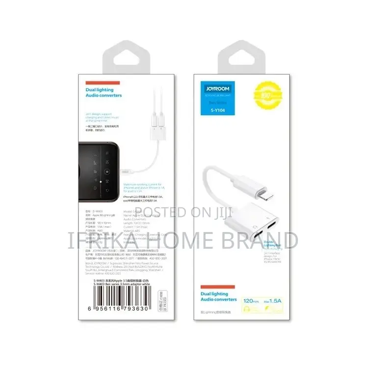 Double Sides iPhone Audio 3.5mm Adapter Headphone Adapter