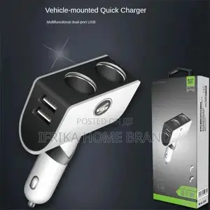 80W Multi-Function USB Car Charger Direct-Insert 90-Degree