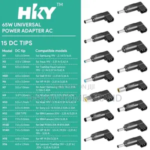 18.5V 19V 19.5V 20V 65W Max Universal Laptop Ac Adapter