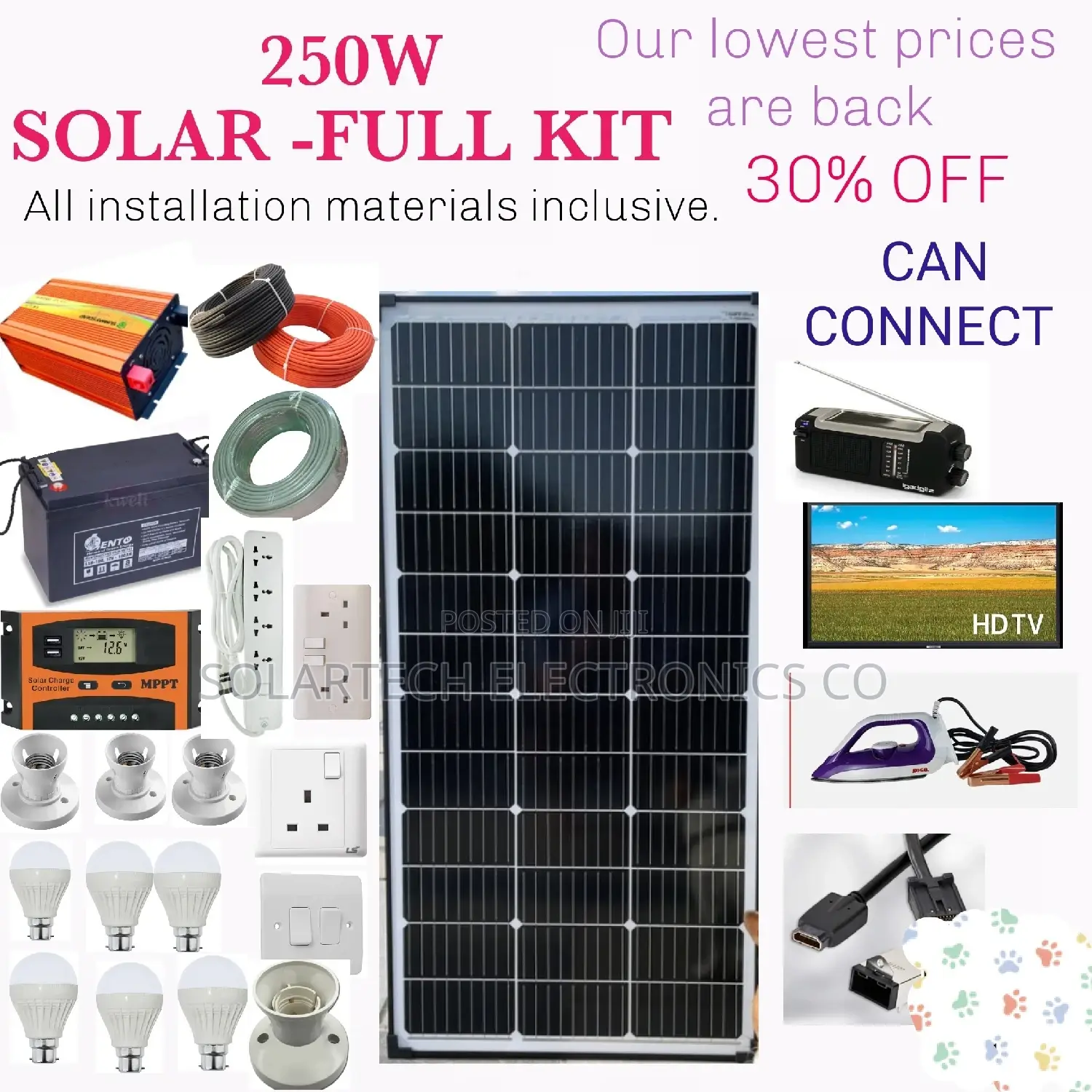 250W Solar System Full Kit