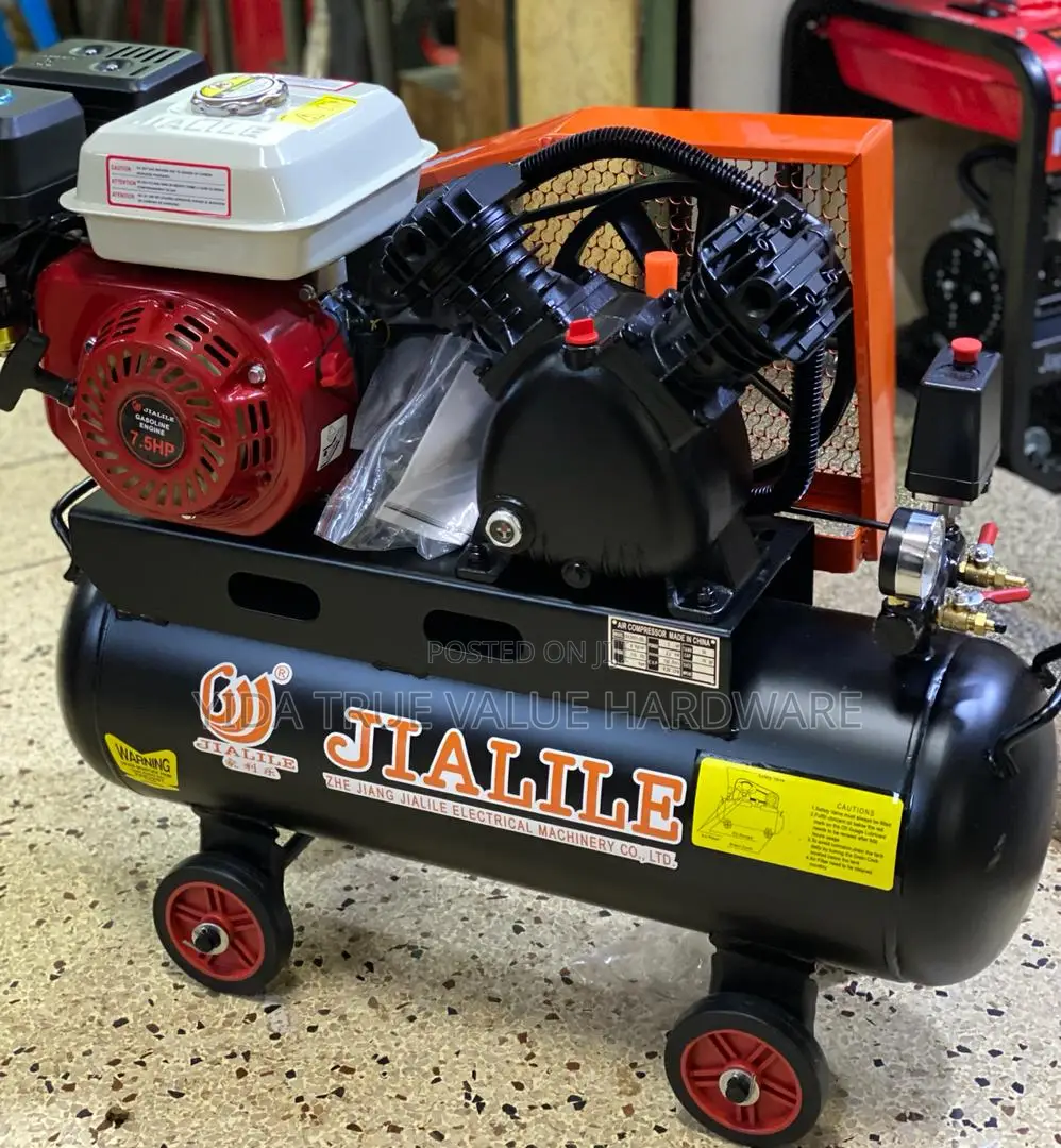 Gasoline Air Compressor 50 Litres 2 Piston Head