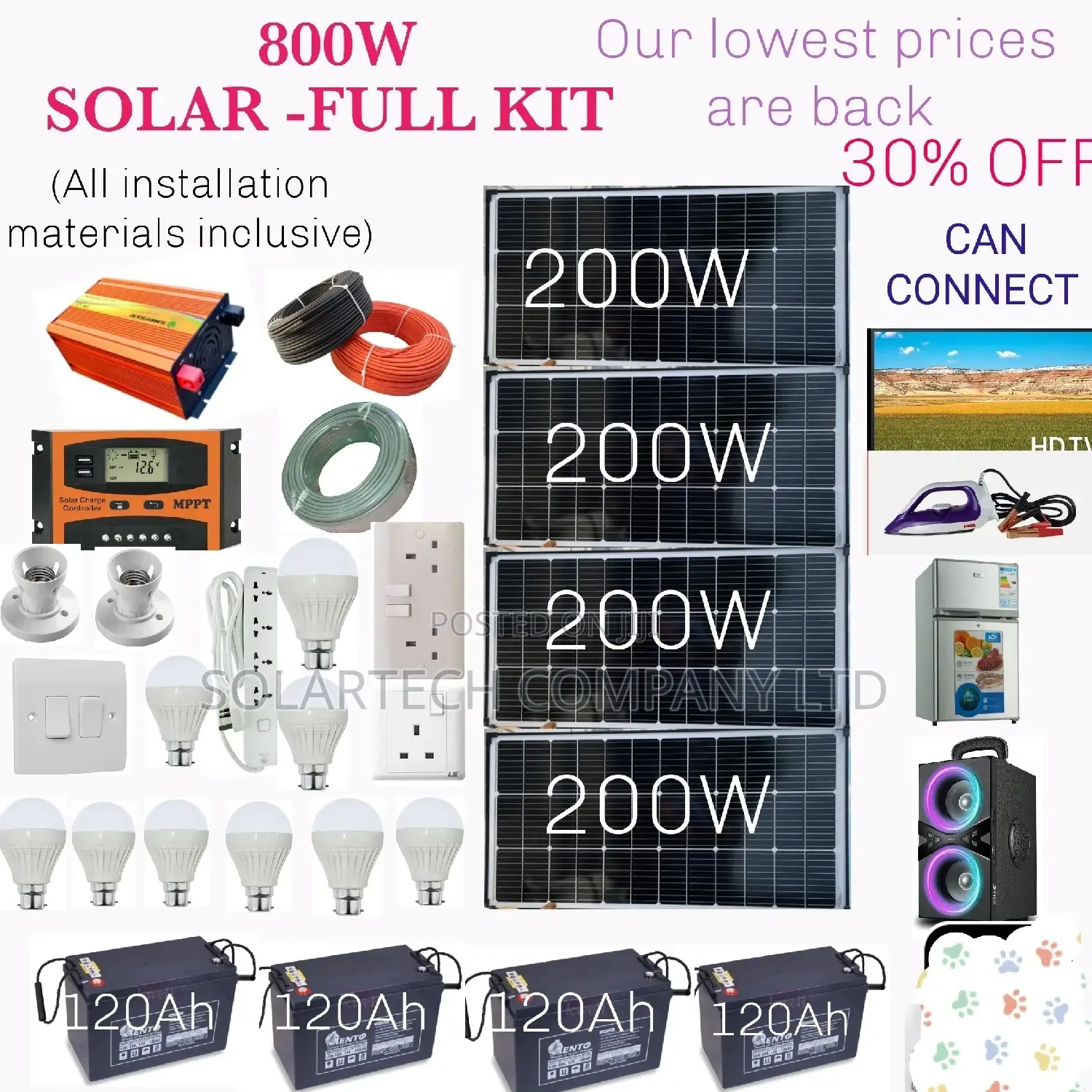 800W Solar System Full Kit