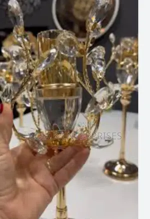 Decorated Candle Stand Gold