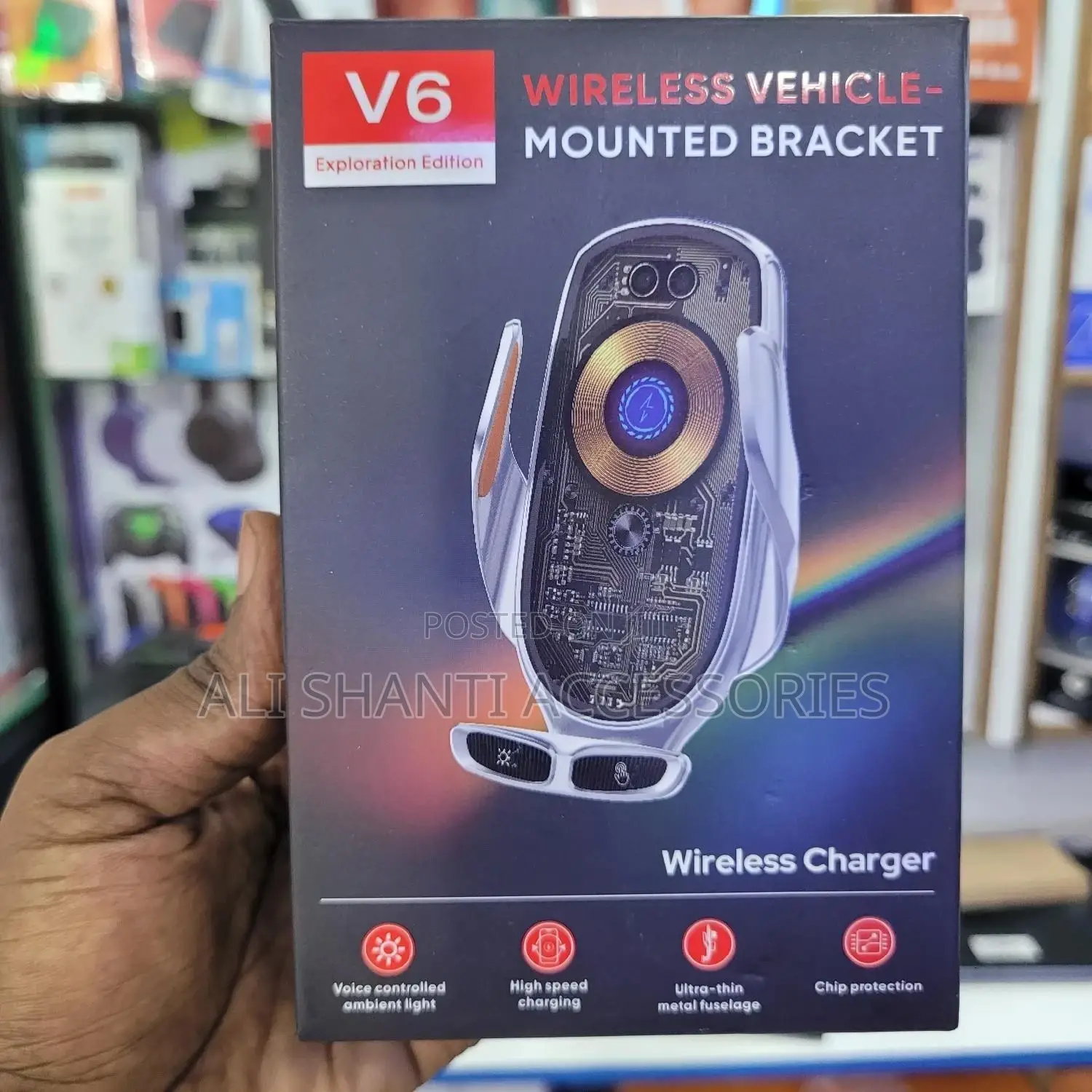 V6 Wireless Charger/Phone Holder