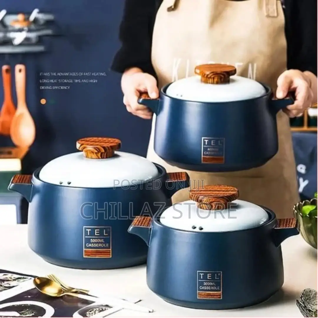 3 Pieces of Ceramic Casserole Dish With Insulated Handles
