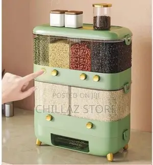 Dispenser 2 Layers Rice Container Kitchen Food Organizer