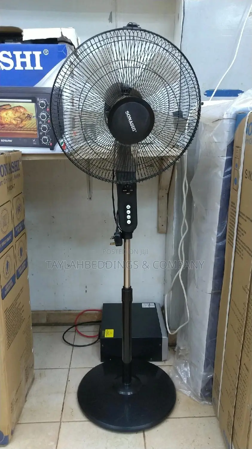 SONASHI Stand Fan–[Black] 16 Inch. Floor Fan With Auto Wind