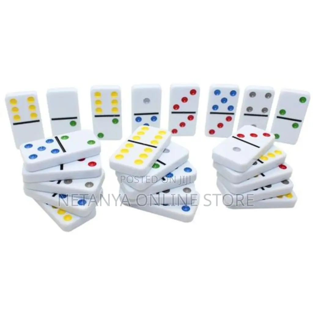 Double 6 Black Dot Dominoes Set With Metal Tin Case