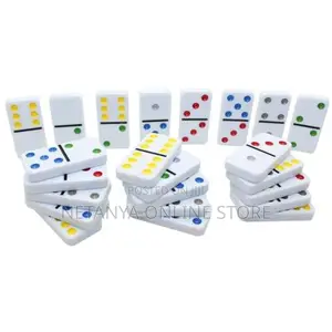 Double 6 Black Dot Dominoes Set With Metal Tin Case