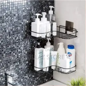 Self-Adhesive Metal Bathroom Kitchen Corner Rack Storage