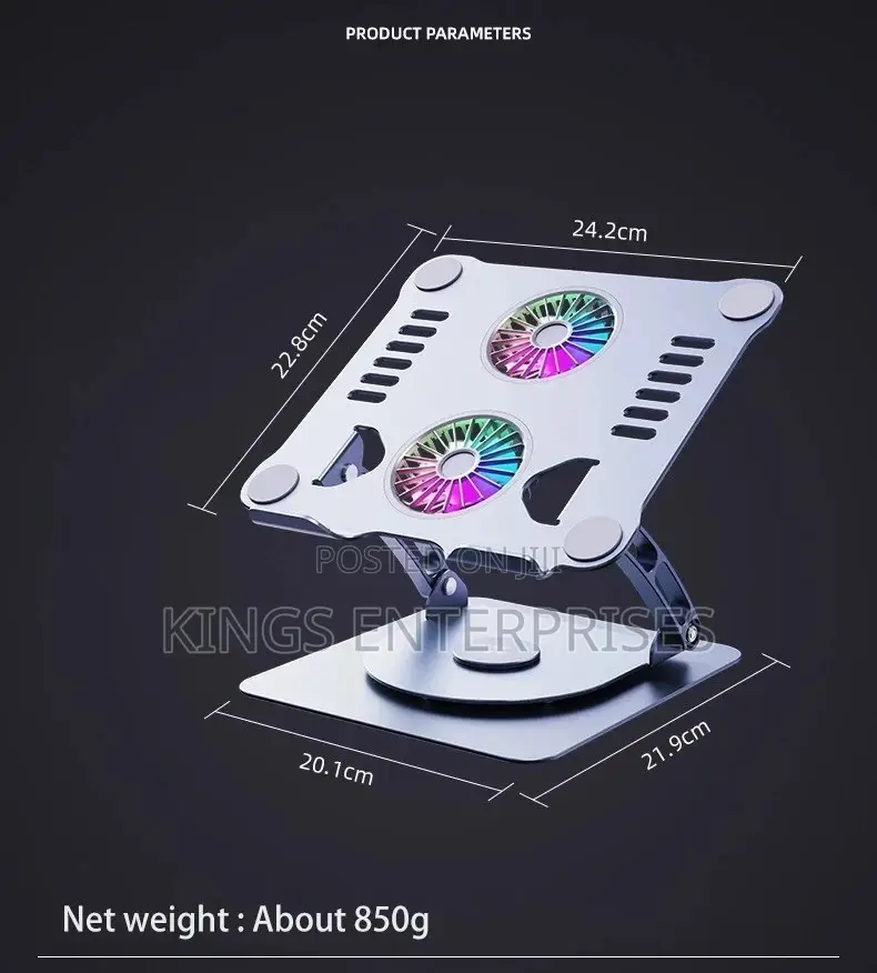Tablet and Laptop Stand With Cooling Fan