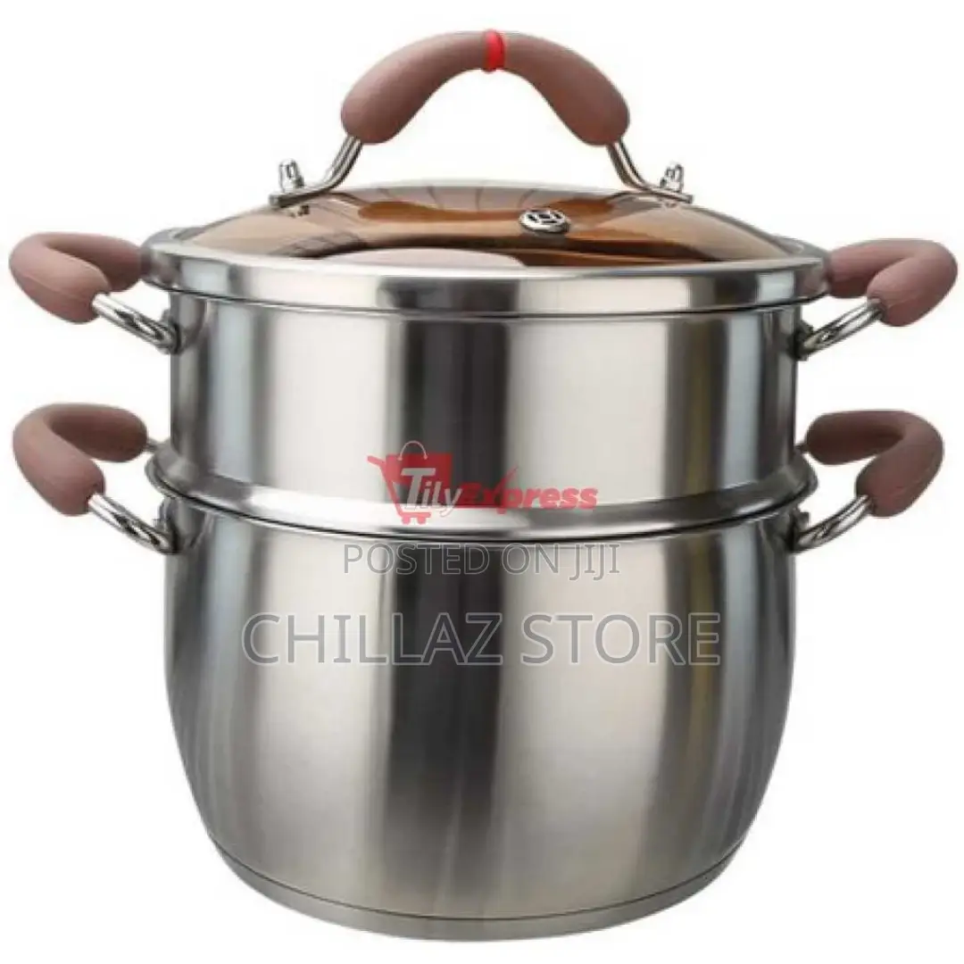 24CM 2 Tier Stainless Steel Steamer for Cooking,