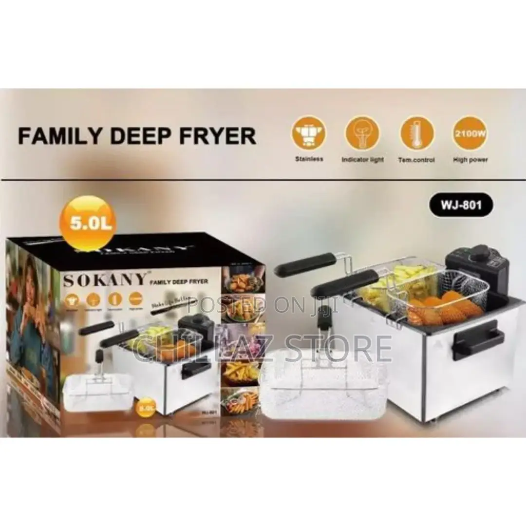 Sokany 5l Electric Deep Fryer With 3 Frying Basket