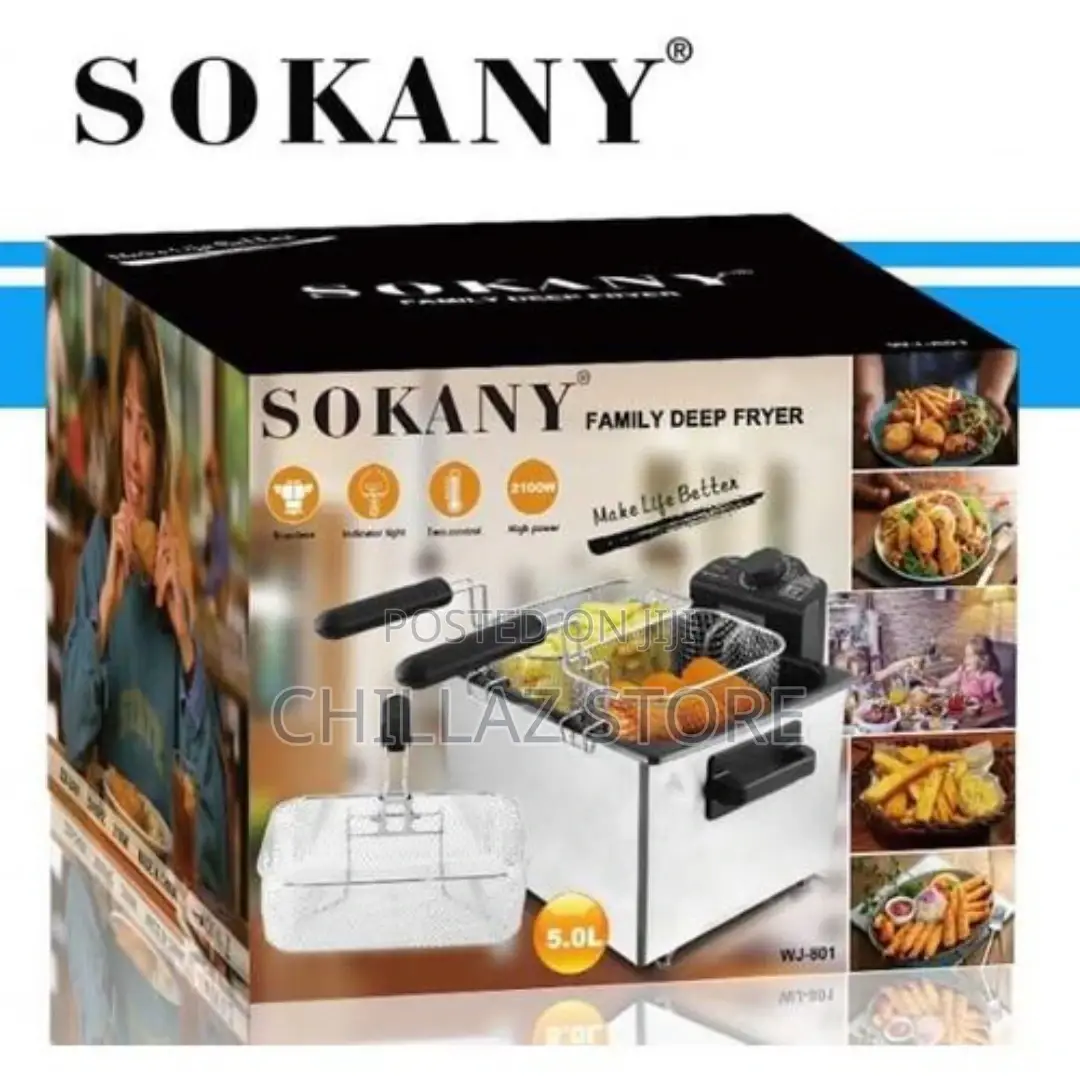 Sokany 5l Electric Deep Fryer With 3 Frying Basket