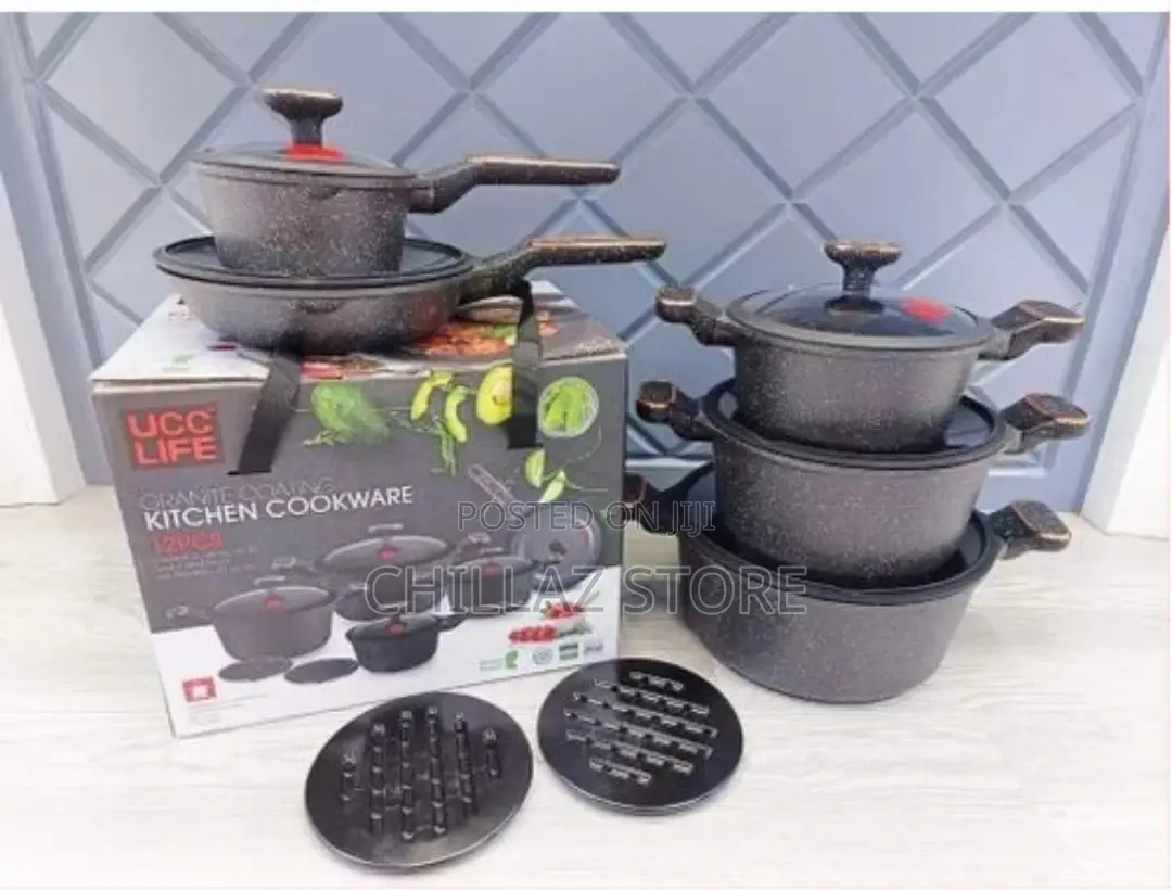 UCC Life 12pcs Granite Die Cast Nonstick Cookware Pots