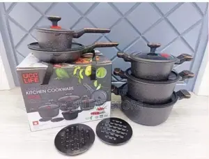 UCC Life 12pcs Granite Die Cast Nonstick Cookware Pots