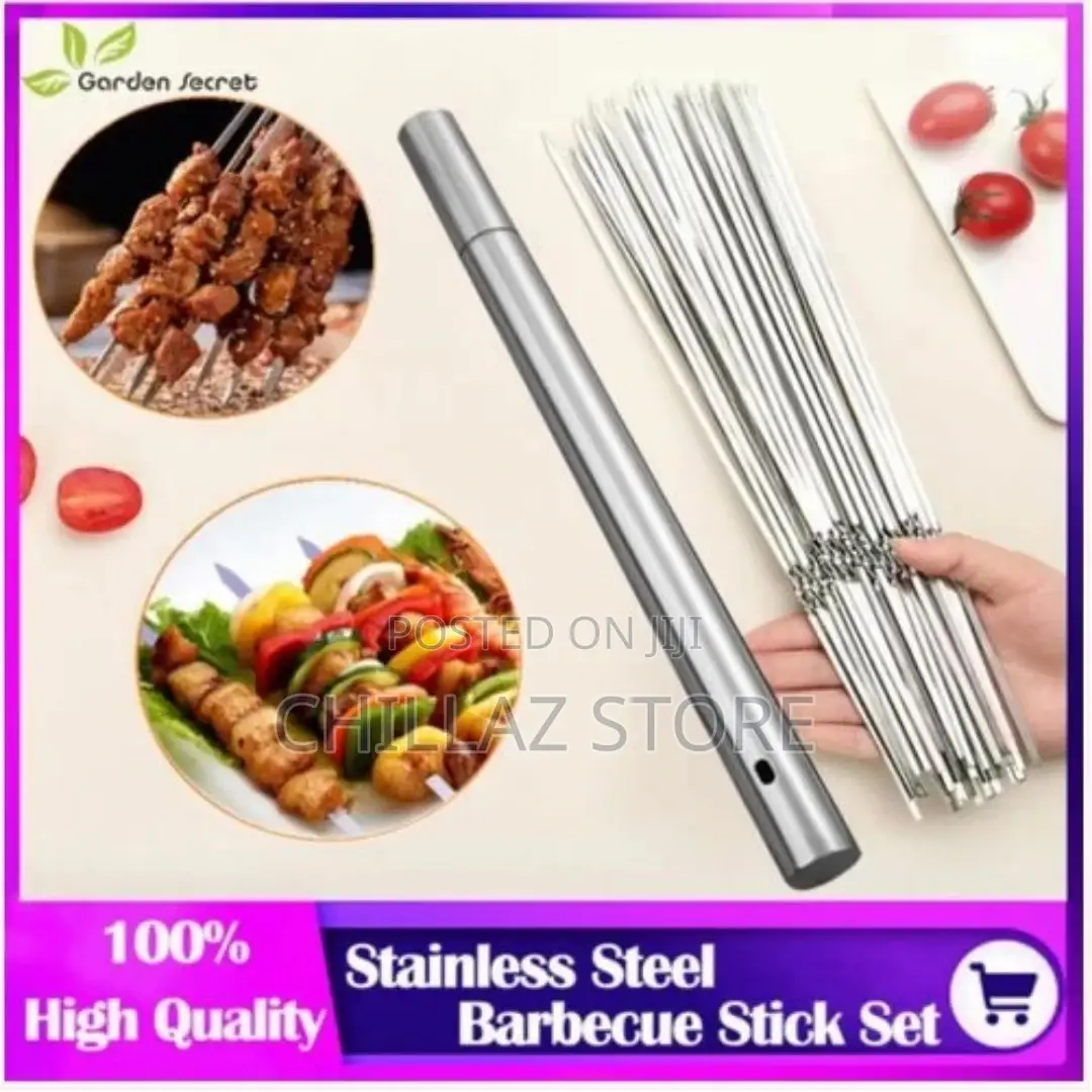 Kabob Skewers for Grilling, 6-Piece 16′′ Metal Skewers