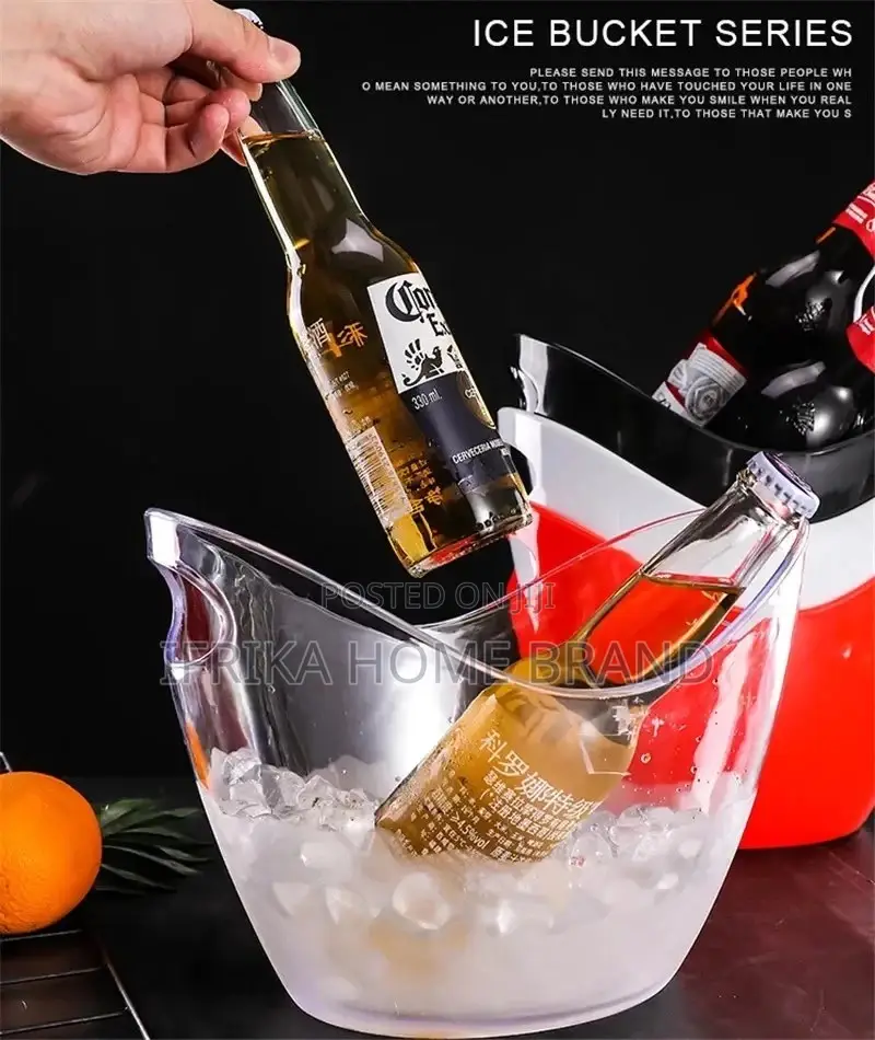 Acrylic White Ice Buckets Ice Container Champagne Ice Bucket