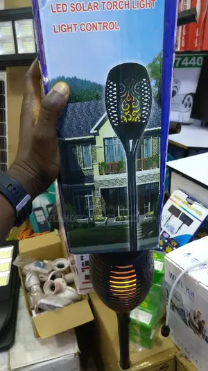 Solar Powered Yellow and Blue Dual Flame Light
