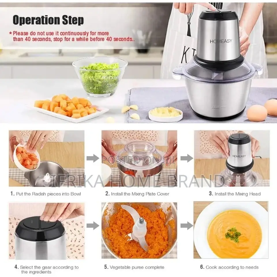 Meat Grinder Electric Food Processor 3lstainless Steel