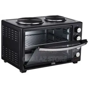 RAF 40 Litres Electric Oven Cooker With 2 Hot Plates- Black